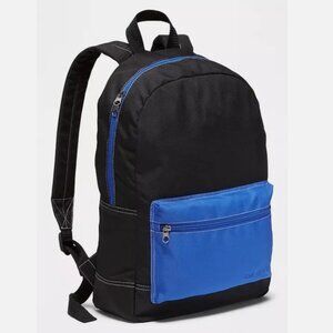 NWT Old Navy Color-Blocked Canvas Backpack School Bookbag Camping Black Blue